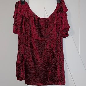 Off The Shoulder Red Velvet Used Top